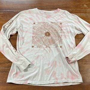 Parks Project White Pink Tie Dye Long Sleeve Tee T-Shirt Medium M National